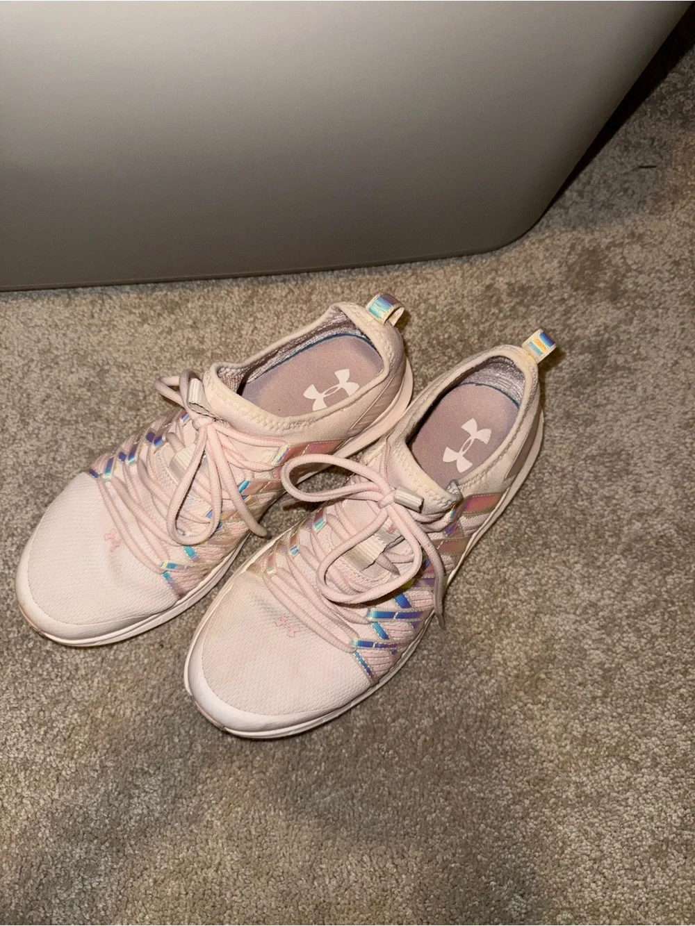 Light Pink Women's Athletic Sneakers with Iridescent Details